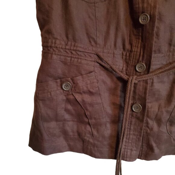 Lucy and Laurel Linen Short Sleeve Anorak Blouse Large - Picture 5 of 13